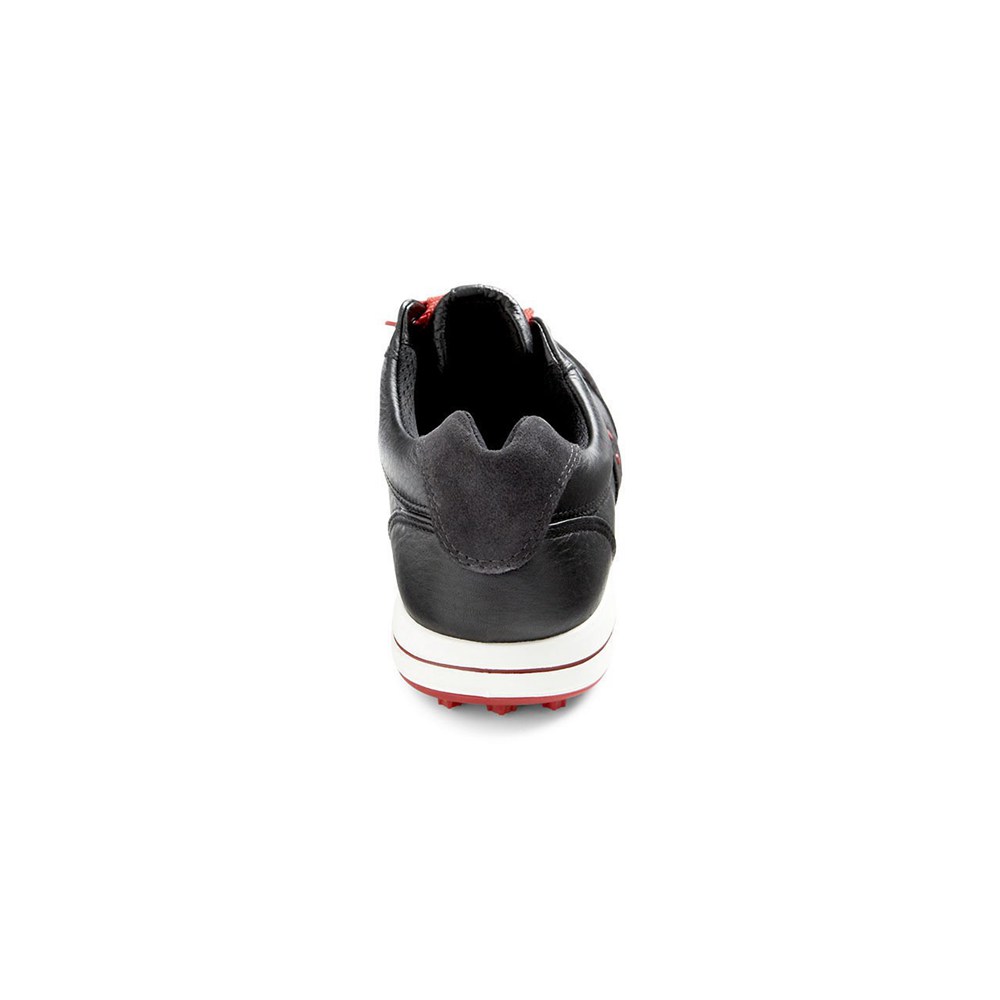 Mens Golf Shoes - ECCO Original Street - Black/Red - 4965DZXRA